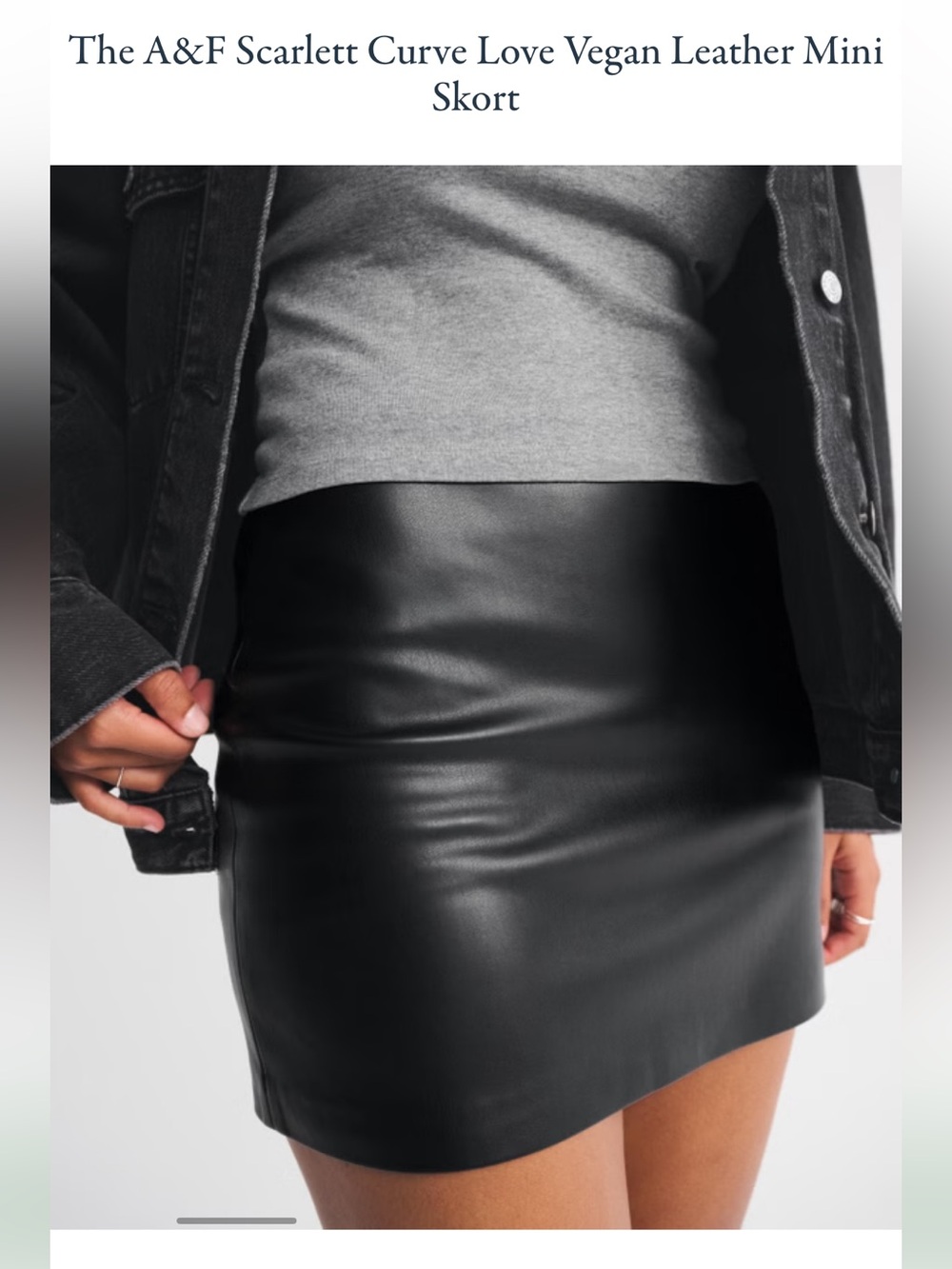 Abercrombie & Fitch Black Vegan Leather Mini Skort